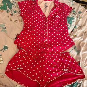 Betsey Johnson Pink Polka Dot Pajama Set